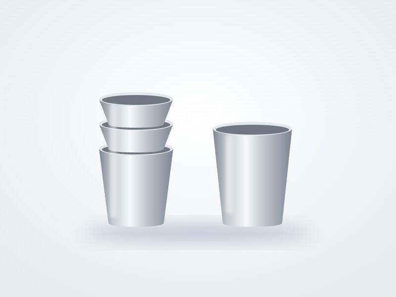 Vasos de acero apilables